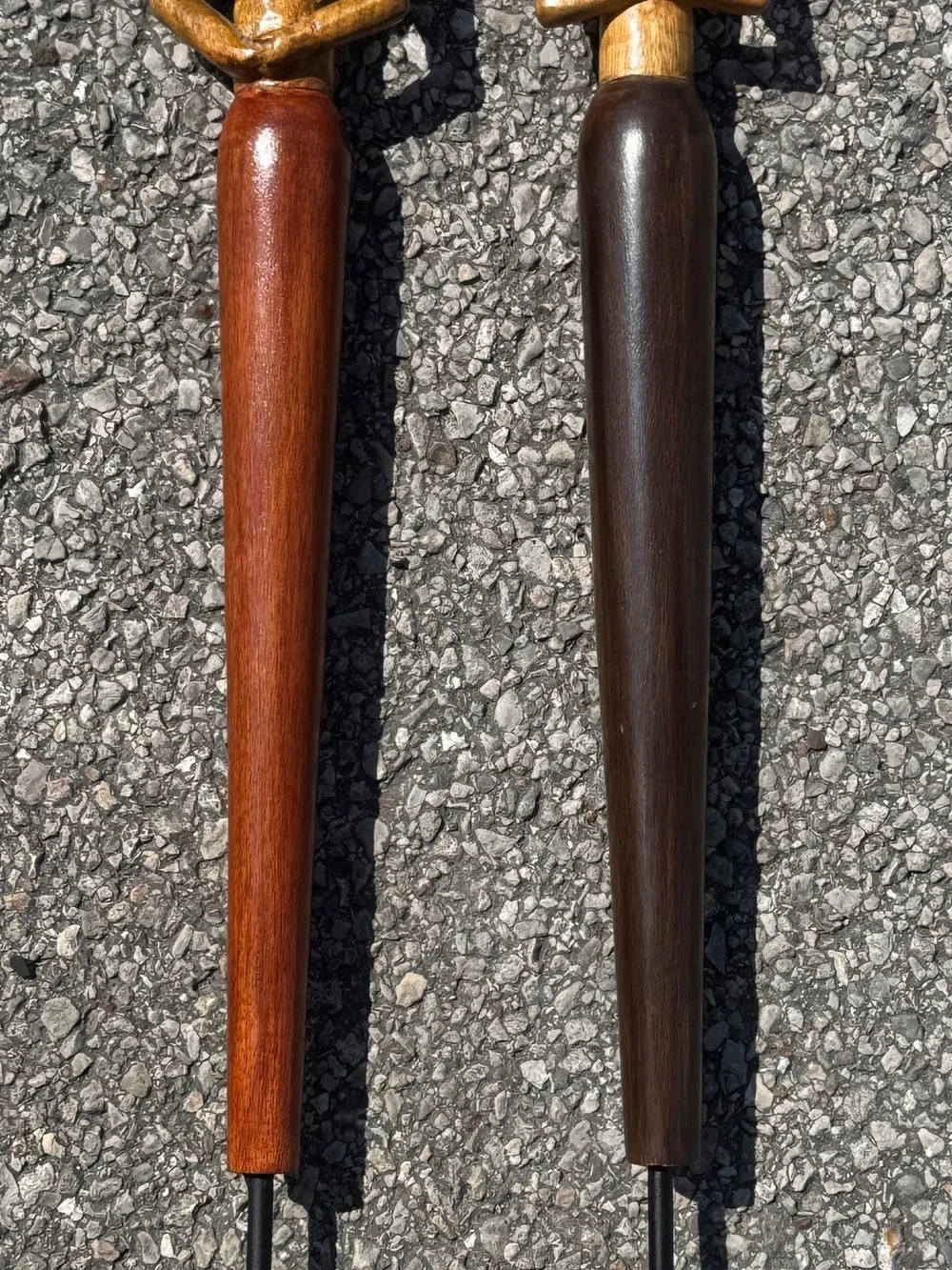 Vintage MCM Handcrafted Wooden Female Home Accent Pair 27” Each